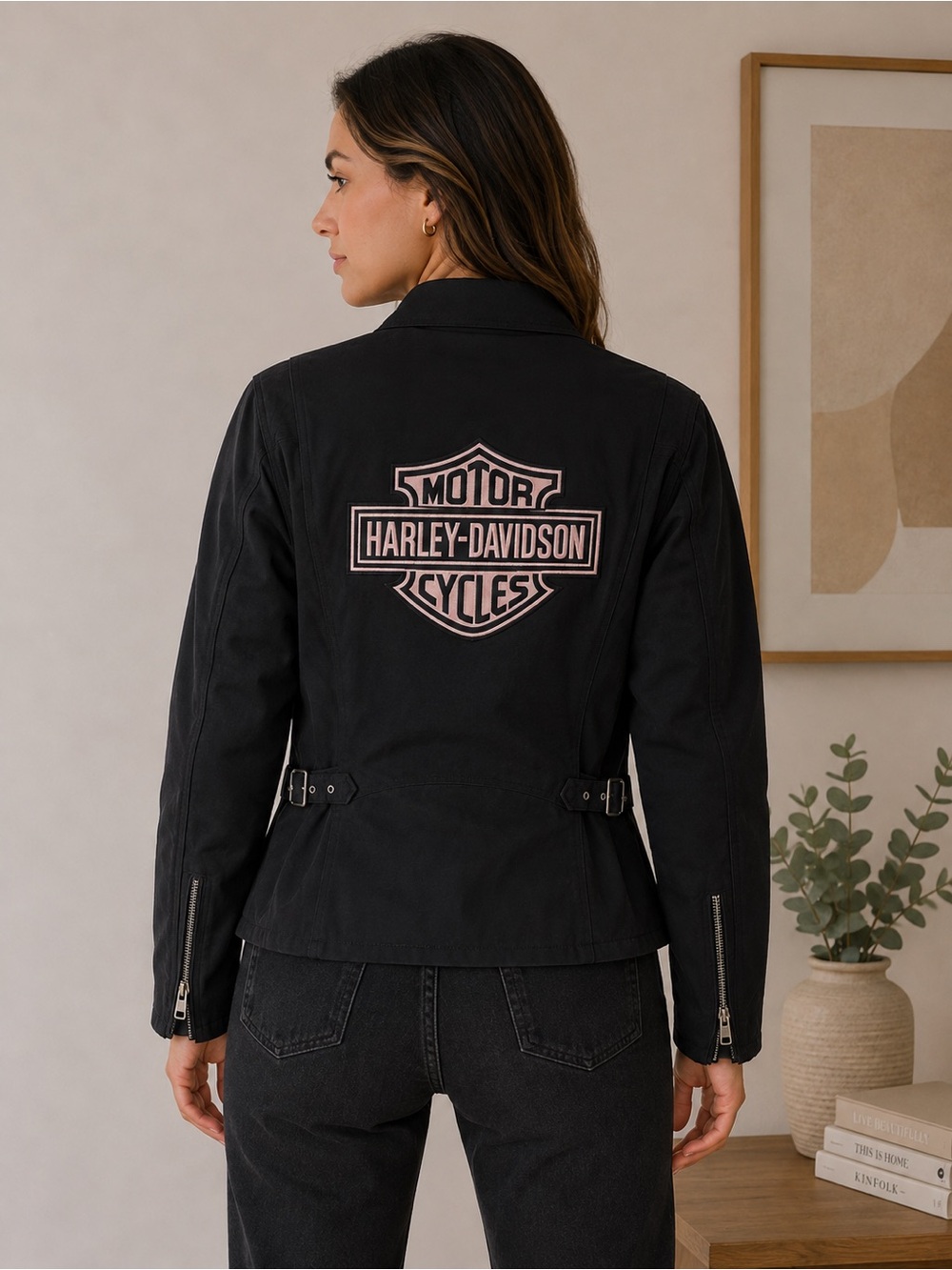 Harley-Davidson Women’s Small Black Motorcycle Riding Jacket Red Mesh Lined